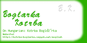 boglarka kotrba business card